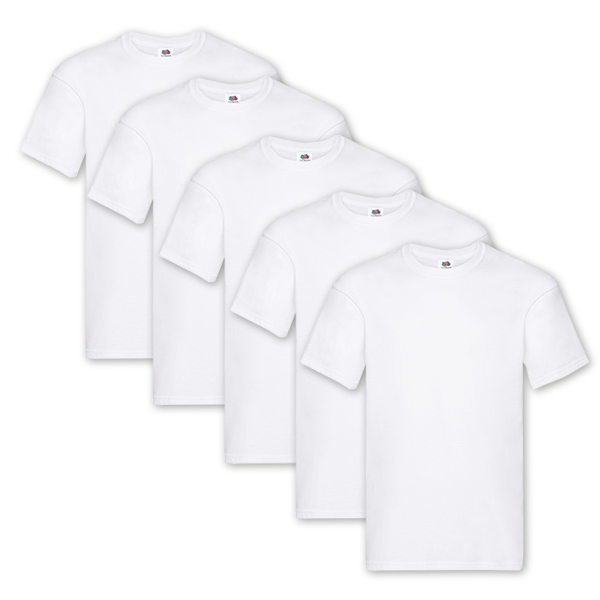 pacco T-shirt fruit of the loom - Pacco T-shirt Fruit of the Loom composto da 5 magliette Original T. Pacco acquistabile anche in taglie miste.